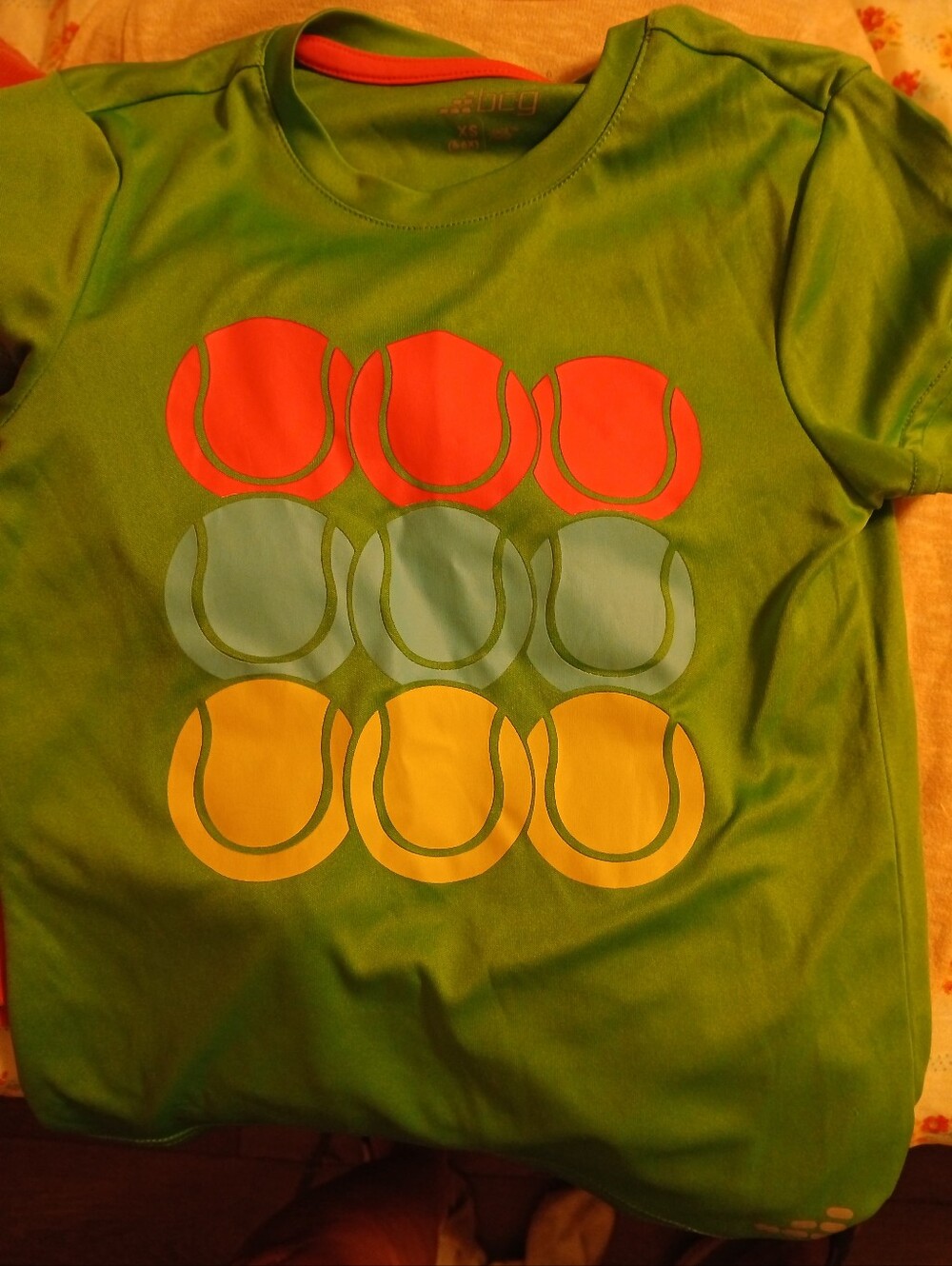 BDG Green Short-Sleeve Tee with Red, Blue, and Yellow Circle Graphic